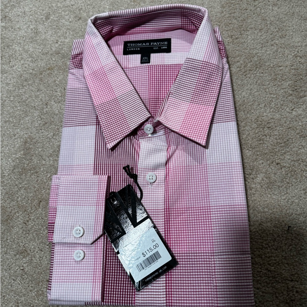 NEW Thomas Payne Fitz Striped Button Down Dress Shirt Size 2XL